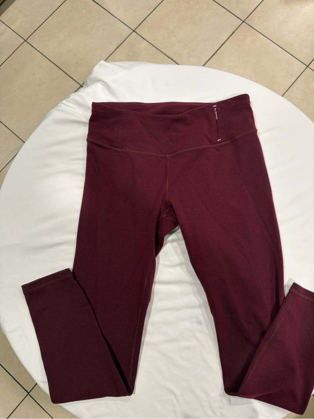 High-Rise Wine Leggings with Wide Waistband